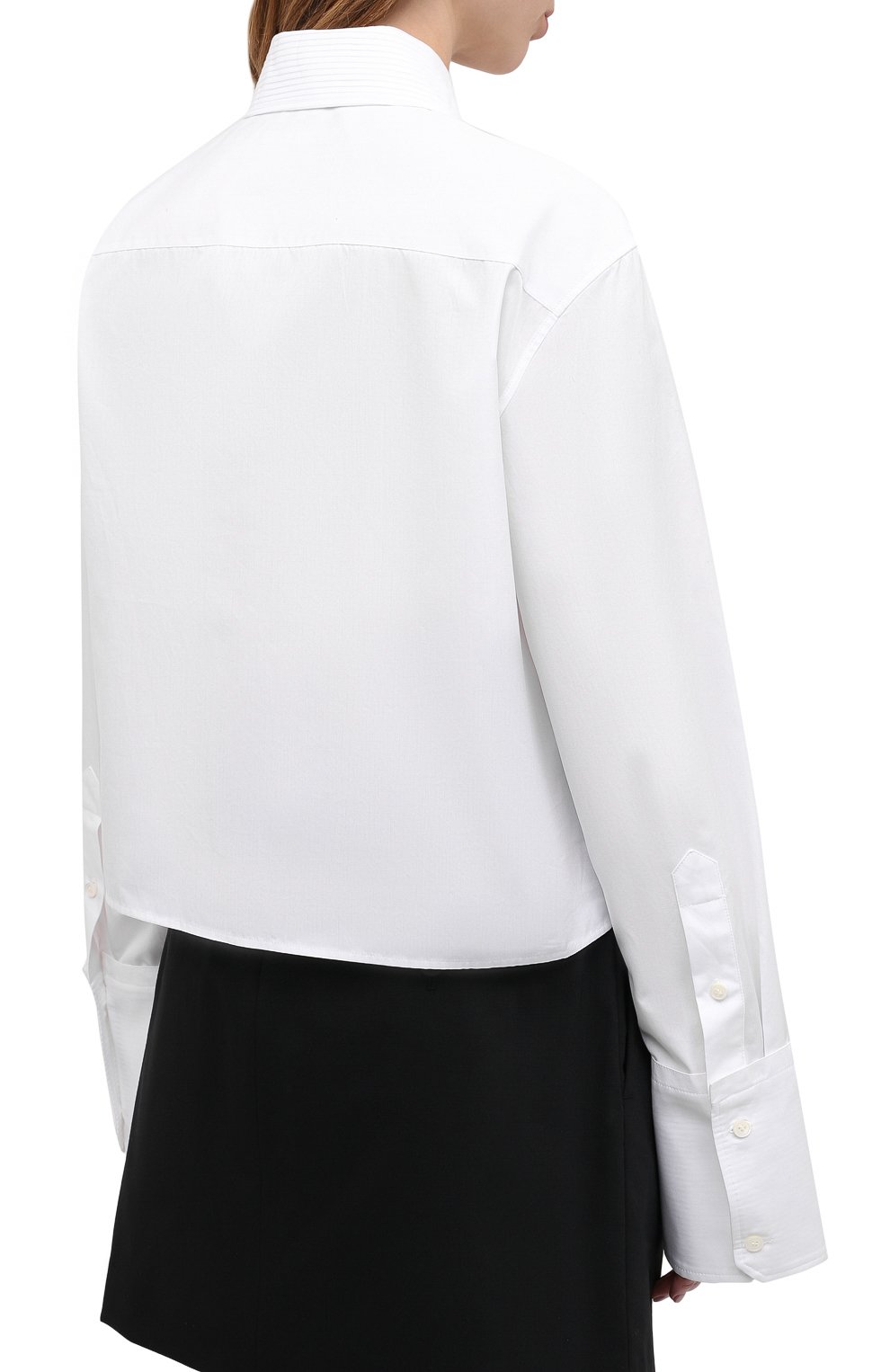 Хлопковая рубашка HELMUT LANG белого цвета по цене 53550 руб., арт. K04HW502, фото 4 Хлопковая рубашка HELMUT LANG, арт. K04HW502, фото 4