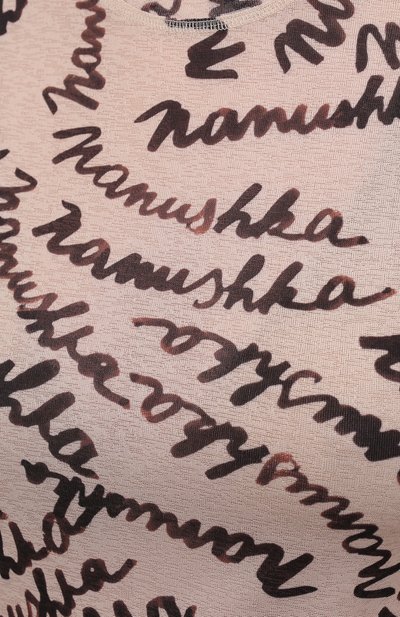 Футболка NANUSHKA, арт. GUY_SCRIBBLE L0G0 BR0WN_MESH JERSEY, фото 5