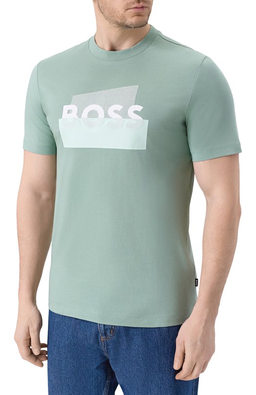 Хлопковая футболка BOSS 50555799 Зелёный  50555799 Фото 3