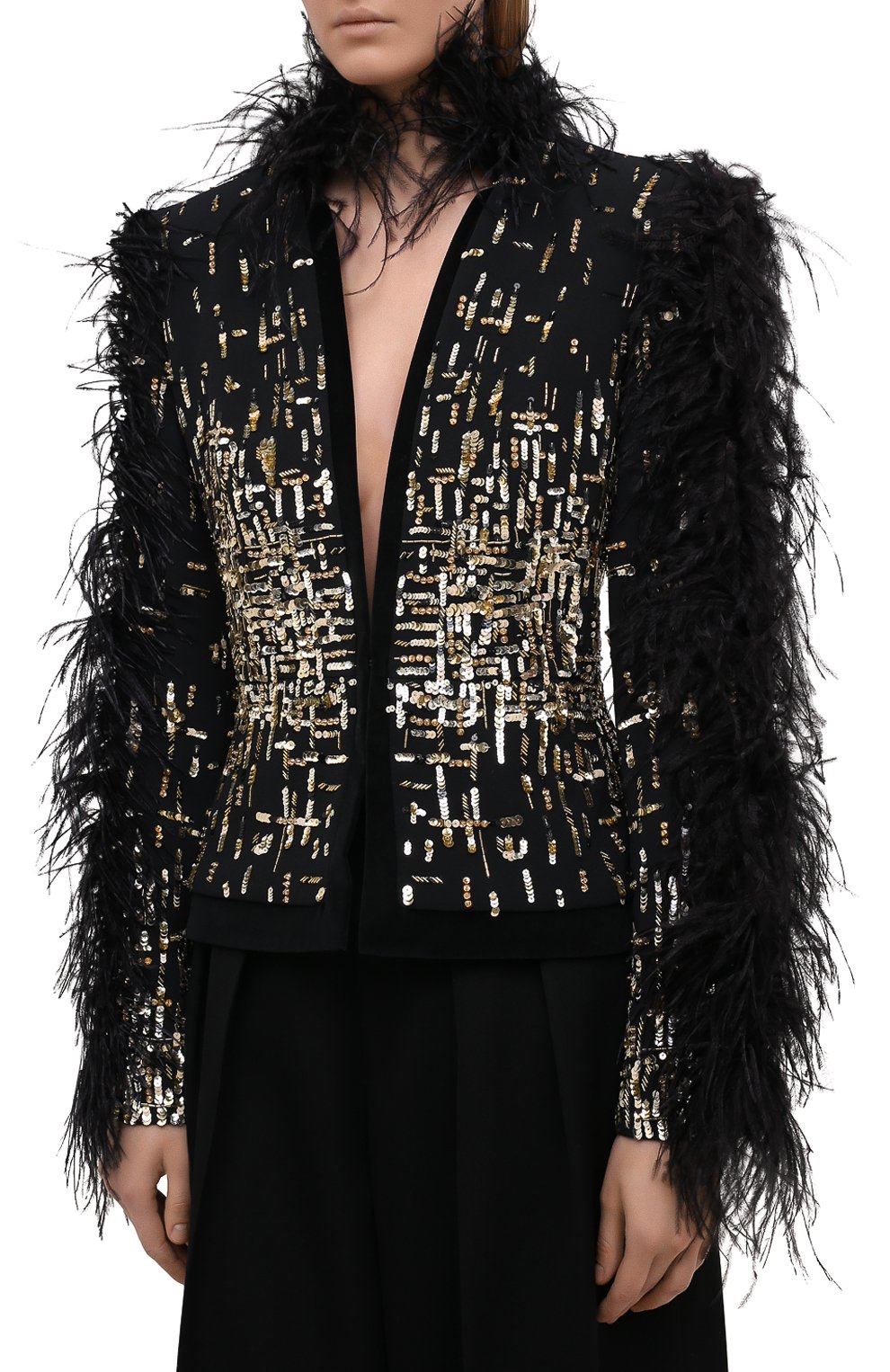 Жакет с отделкой пе рьями ZUHAIR MURAD, арт. JKF21001/CRCA007, фото 3