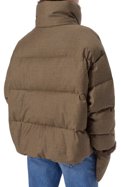 Пуховик с отделкой из соболя YVES SALOMON, арт. 24WYV02766W02W, фото 4