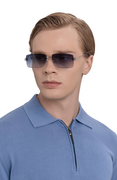 Солнцезащитные очки BOTTEGA VENETA голубого цвета по цене 51500 руб., арт. BV1126S 005, фото 2 Солнцезащитные очки BOTTEGA VENETA, арт. BV1126S 005, фото 2