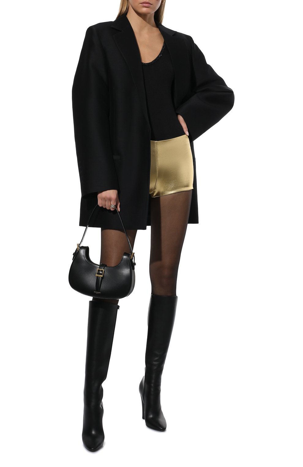 Шорты SAINT LAURENT золотого цвета по цене 49950 руб., арт. 670131/Y6D33, фото 2 Шорты SAINT LAURENT, арт. 670131/Y6D33, фото 2