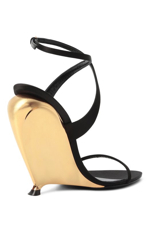 Текстильные босоножки Gippy Saint Laurent 828033/9QNA0 Чёрный  828033/9QNA0 Фото 5