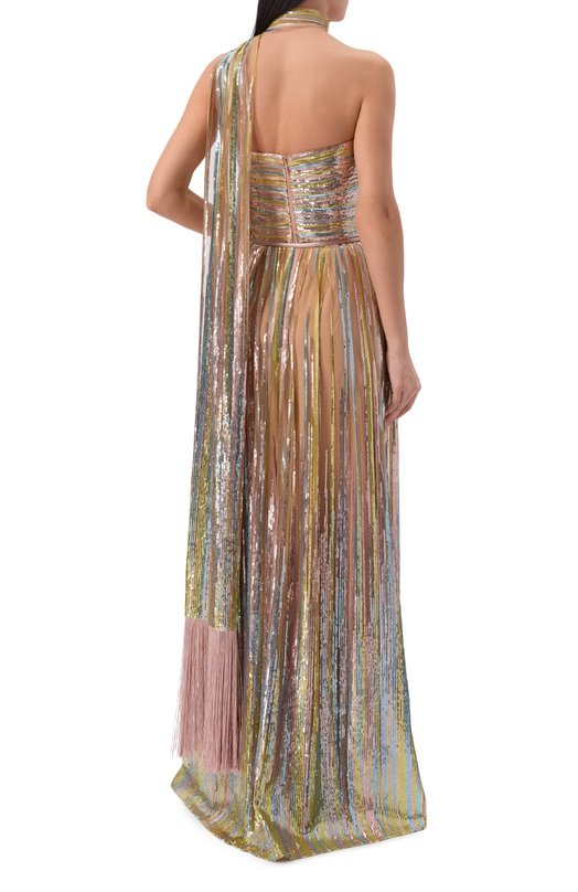 Платье с отделкой пайетками Elie Saab D1017NR26/YA060 Разноцветный  D1017NR26/YA060 Фото 3