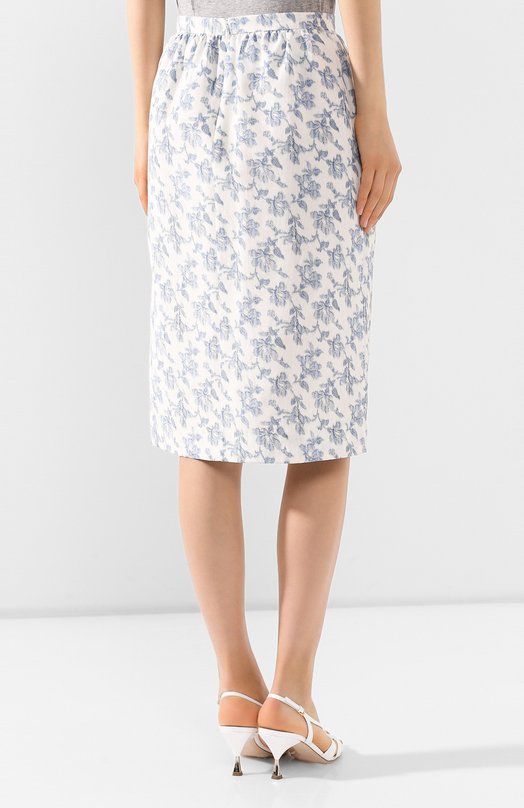 Юбка из смеси хлопка и вискозы Brock Collection Голубой, фото 4