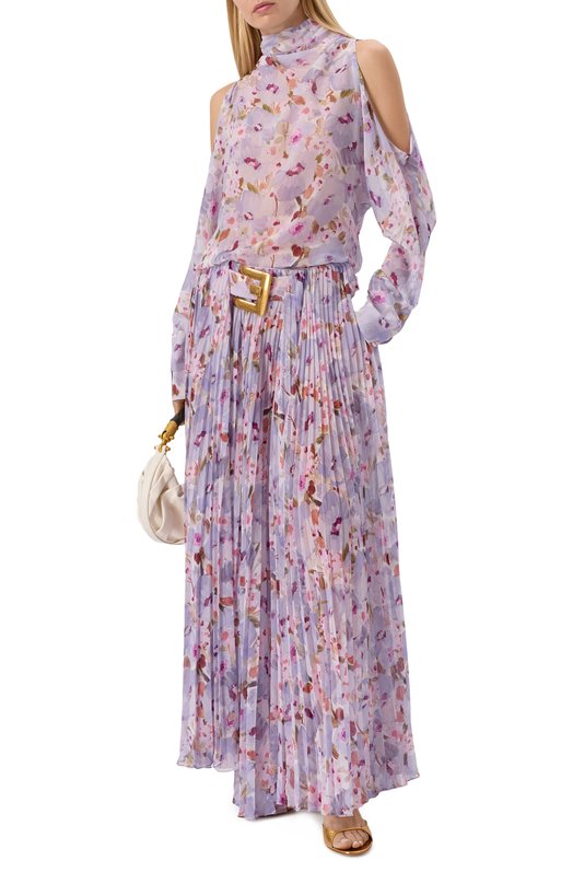 Плиссированная юбка Balmain GF1LE680/SF35 Фиолетовый  GF1LE680/SF35 Фото 2