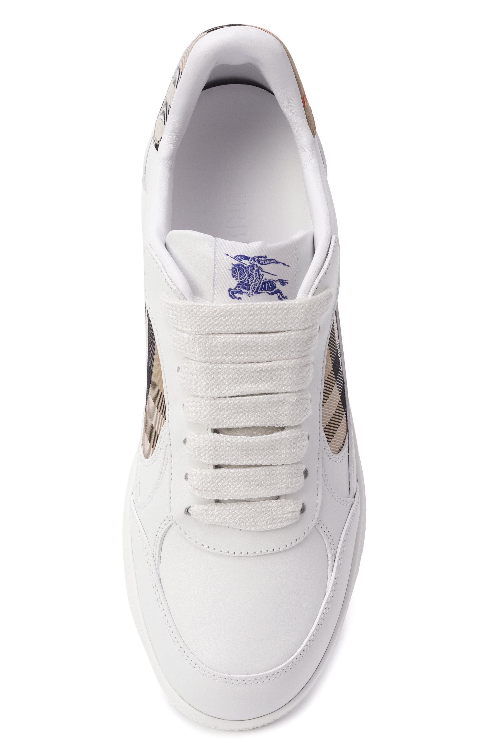 Комбинированные кеды terrace BURBERRY белого цвета по цене 72600 руб., арт. 8108654, фото 6 Комбинированные кеды terrace BURBERRY, арт. 8108654, фото 6