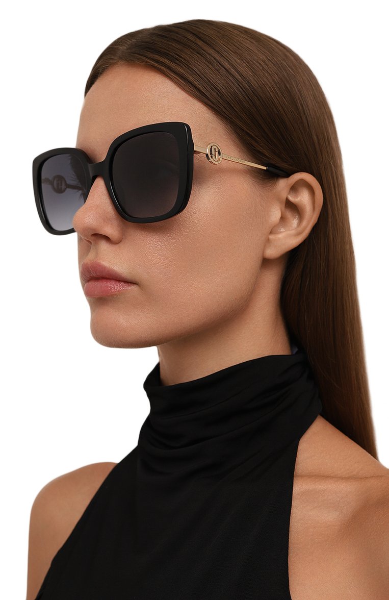Женские солнцезащитные очки MARC JACOBS (THE) черного цвета, арт. MARC 727 807 | Фото 2 (Нос: Не проставлено; Региональные ограничения белый список (Axapta Mercury): Не проставлено; Материал: Пластик, Металл; Тип очков: С/з; Очки форма: Квадратные)