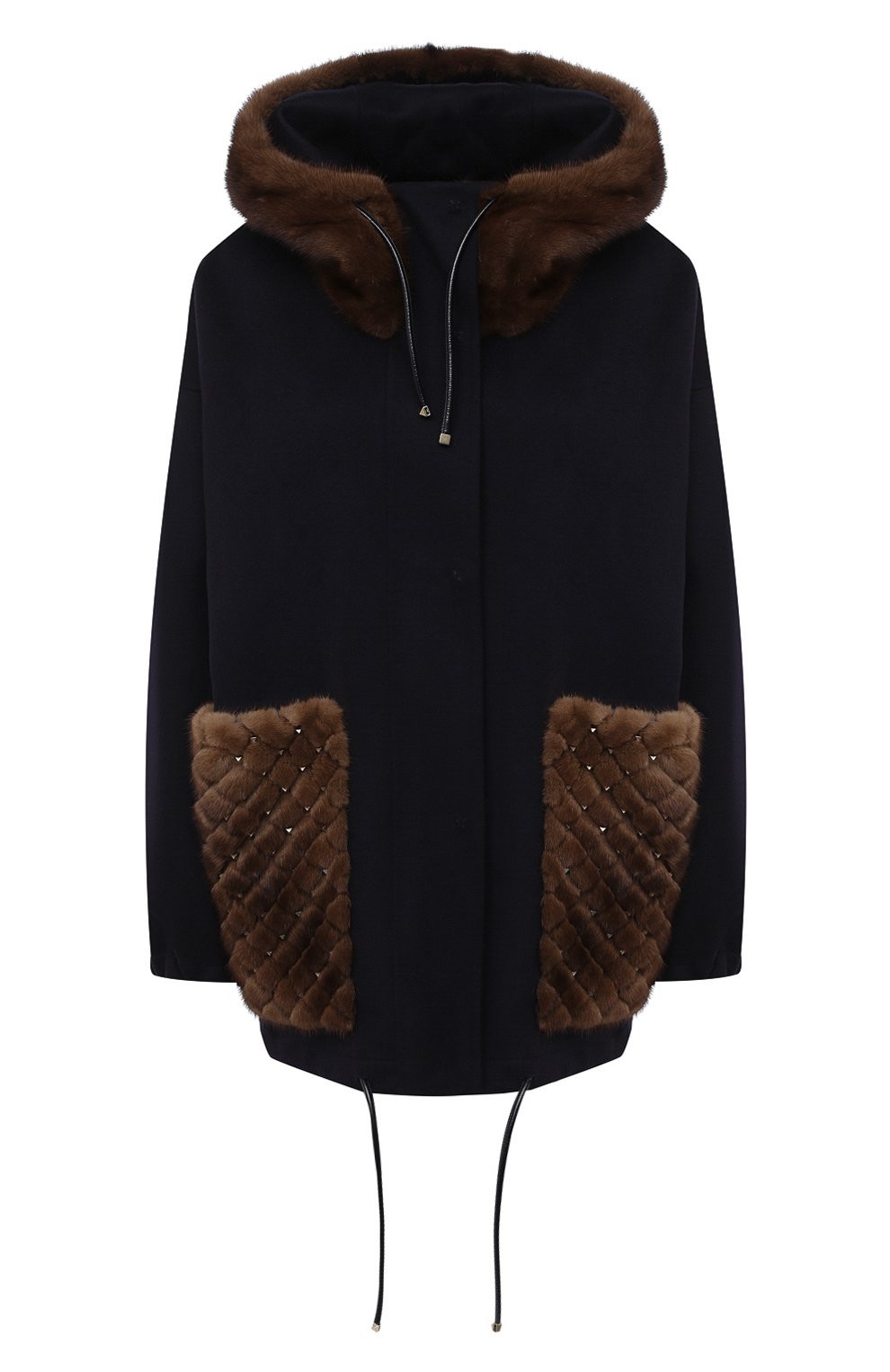 Пальто с отделкой мехом норки VALENTINO, арт. UF3FBC90DMF, фото 1