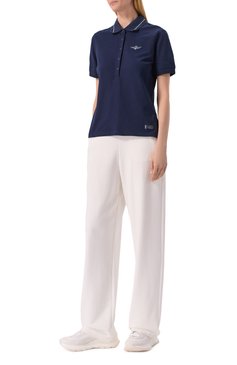 Женские хлопковые брюки EMPORIO ARMANI белого цвета, арт. EW000888/AF12538 | Фото 2 (Материал сплава: Проставлено; Драгоценные камни: Проставлено; Длина (брюки, джинсы): Стандартные; Силуэт Ж (брюки и джинсы): Широкие; Женское Кросс-КТ: Брюки-одежда; Стили: Спорт-шик; Материал внешний: Хлопок)