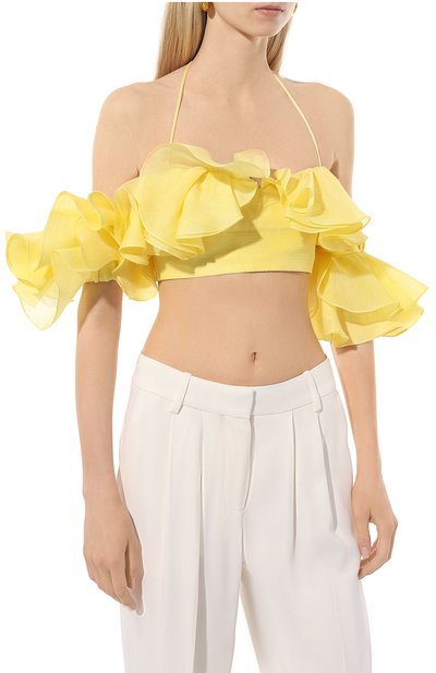 Топ изо льна и шелка YVON желтого цвета по цене 23600 руб., арт. 0 240141, фото 3 Топ изо льна и шелка YVON, арт. 0 240141, фото 3