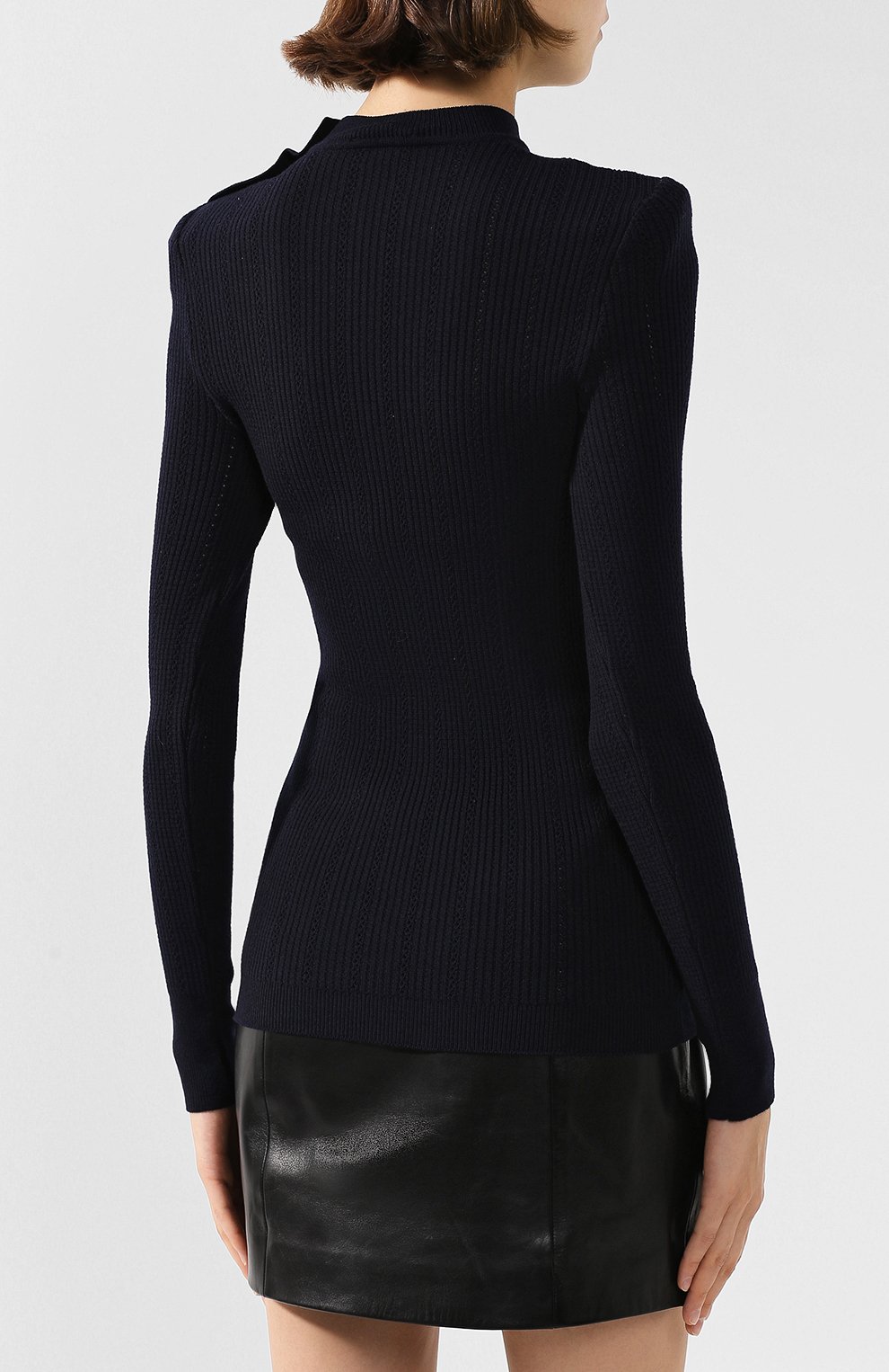 Шерстяной пуловер с декоративными пуговицами BALMAIN, арт. 146745/K014, фото 4