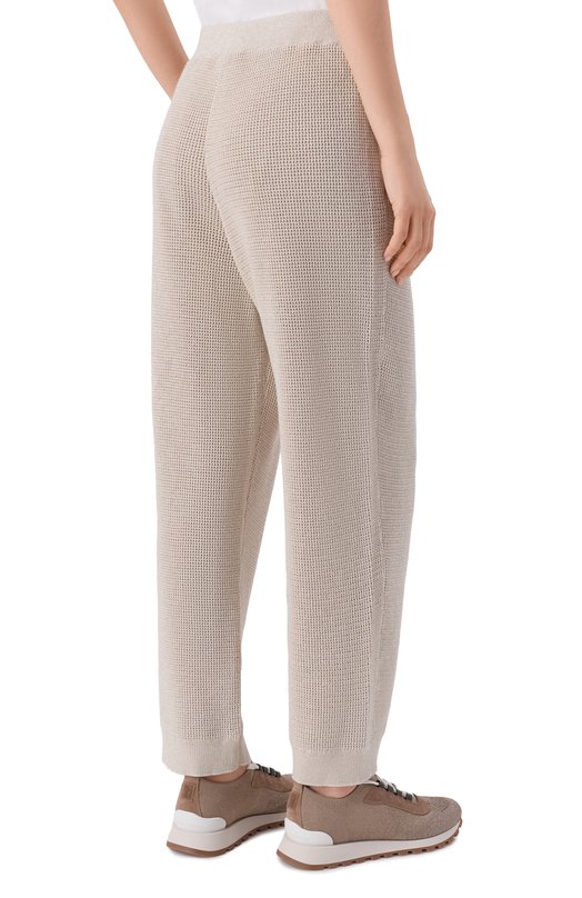Брюки из хлопка и вискозы Brunello Cucinelli MST263399 Бежевый  MST263399 Фото 4