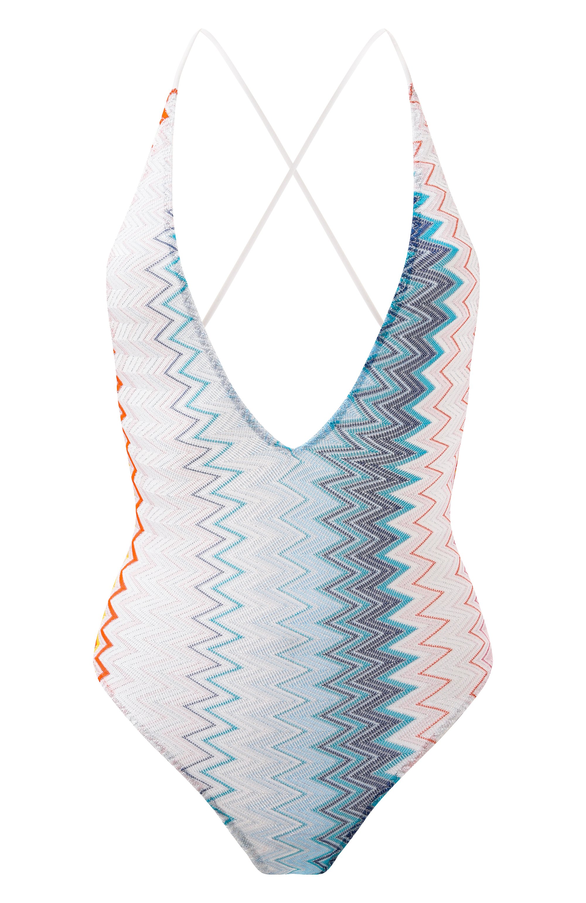 Слитный купальник MISSONI голубого цвета по цене 56750 руб., арт. MC22SP03/BR00ZY, фото 1 Слитный купальник MISSONI, арт. MC22SP03/BR00ZY, фото 1