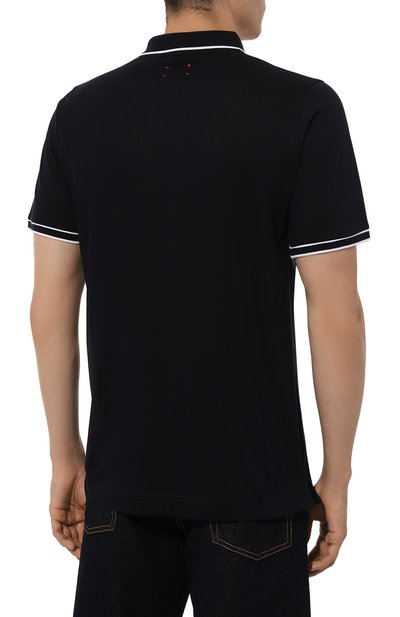 Хлопковое поло KITON темно-синего цвета по цене 87800 руб., арт. UMK1267V4, фото 4 Хлопковое поло KITON, арт. UMK1267V4, фото 4