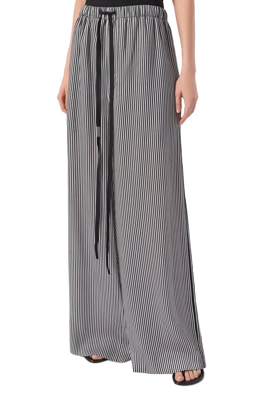 Брюки из лиоцелла и шелка Ann Demeulemeester B0014017/FA737 Чёрно-белый  B0014017/FA737 Фото 3