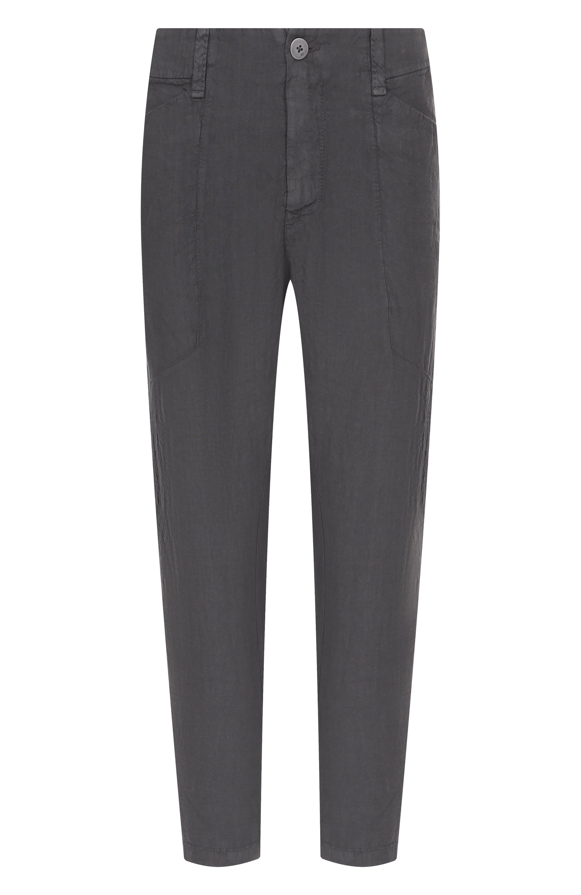 Льняные брюки TRANSIT темно-серого цвета по цене 38450 руб., арт. CFUTRZD131, фото 1 Льняные брюки TRANSIT, арт. CFUTRZD131, фото 1