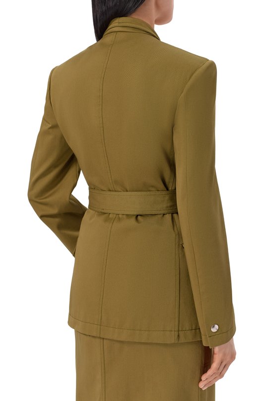 Хлопковый жакет MSGM 4041MDG10/267104 Хаки  4041MDG10/267104 Фото 4