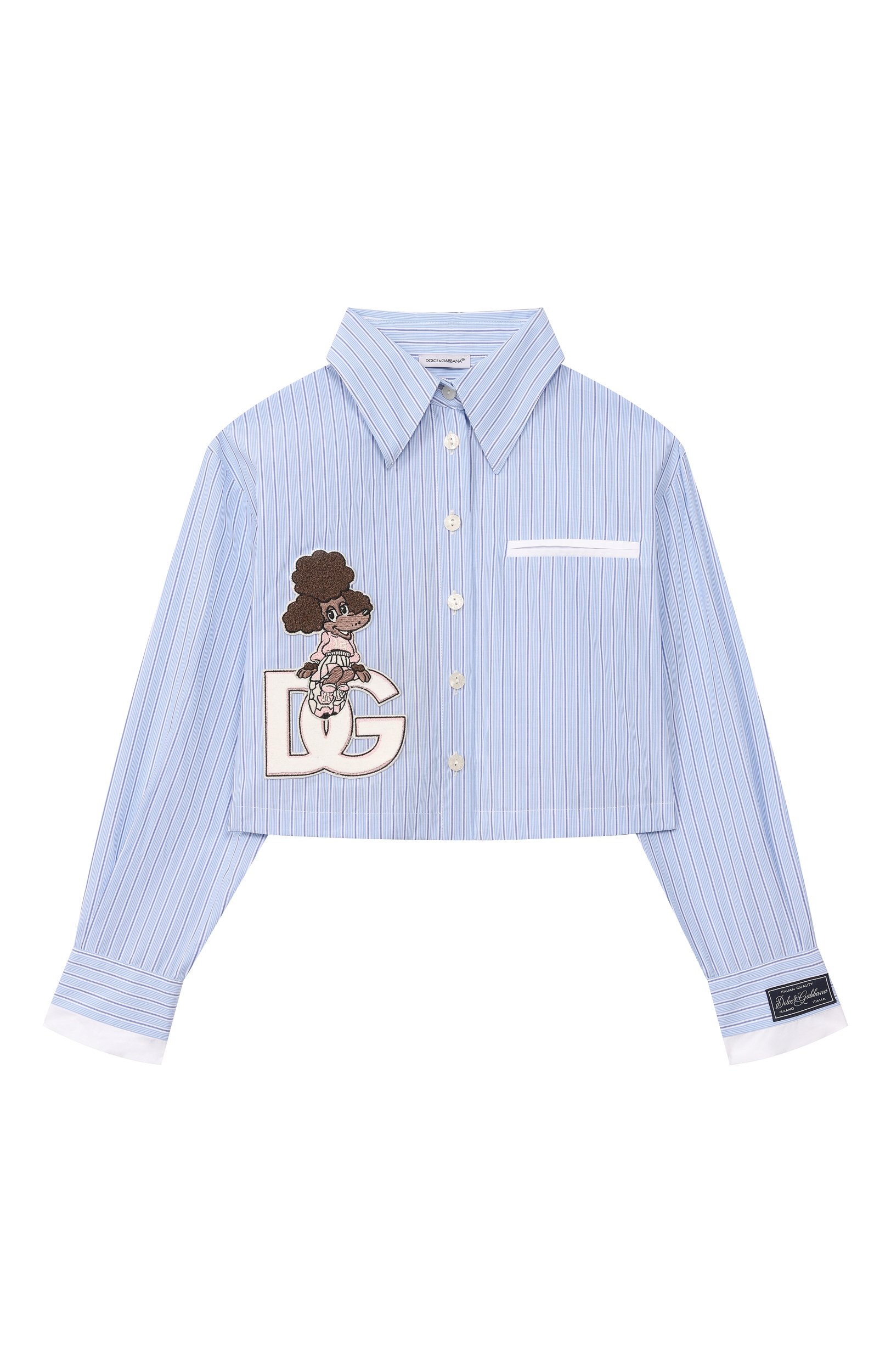 Хлопковая рубашка DOLCE & GABBANA голубого цвета по цене 53850 руб., арт. L56S69/FR54Q_001, фото 1 Хлопковая рубашка DOLCE & GABBANA, арт. L56S69/FR54Q_001, фото 1