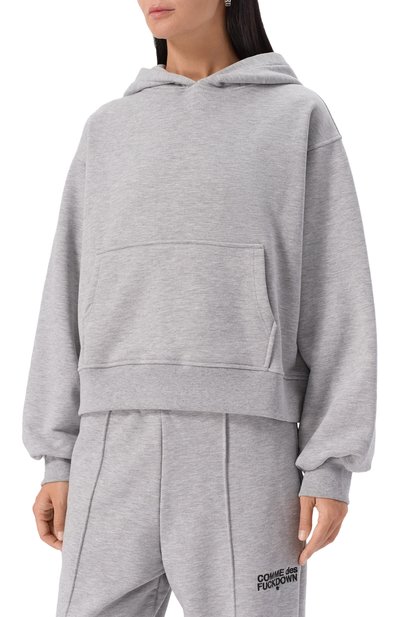 Хлопковое худи COMME DES FUCKDOWN серого цвета по цене 12950 руб., арт. CFABW01373, фото 3 Хлопковое худи COMME DES FUCKDOWN, арт. CFABW01373, фото 3