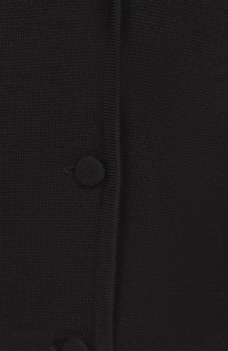 Женский шерстяной кардиган DRIES VAN NOTEN черного цвета, арт. 251-011211-1700 | Фото 6 (Длина (для топов): Стандартные; Рукава: Длинные; Материал внешний: Шерсть; Женское Кросс-КТ: кардиган-трикотаж; Застежка: Пуговицы; Стили: Минимализм; Автоматизация ТО: Проставлено; Автоматизация состава: Проставлено)