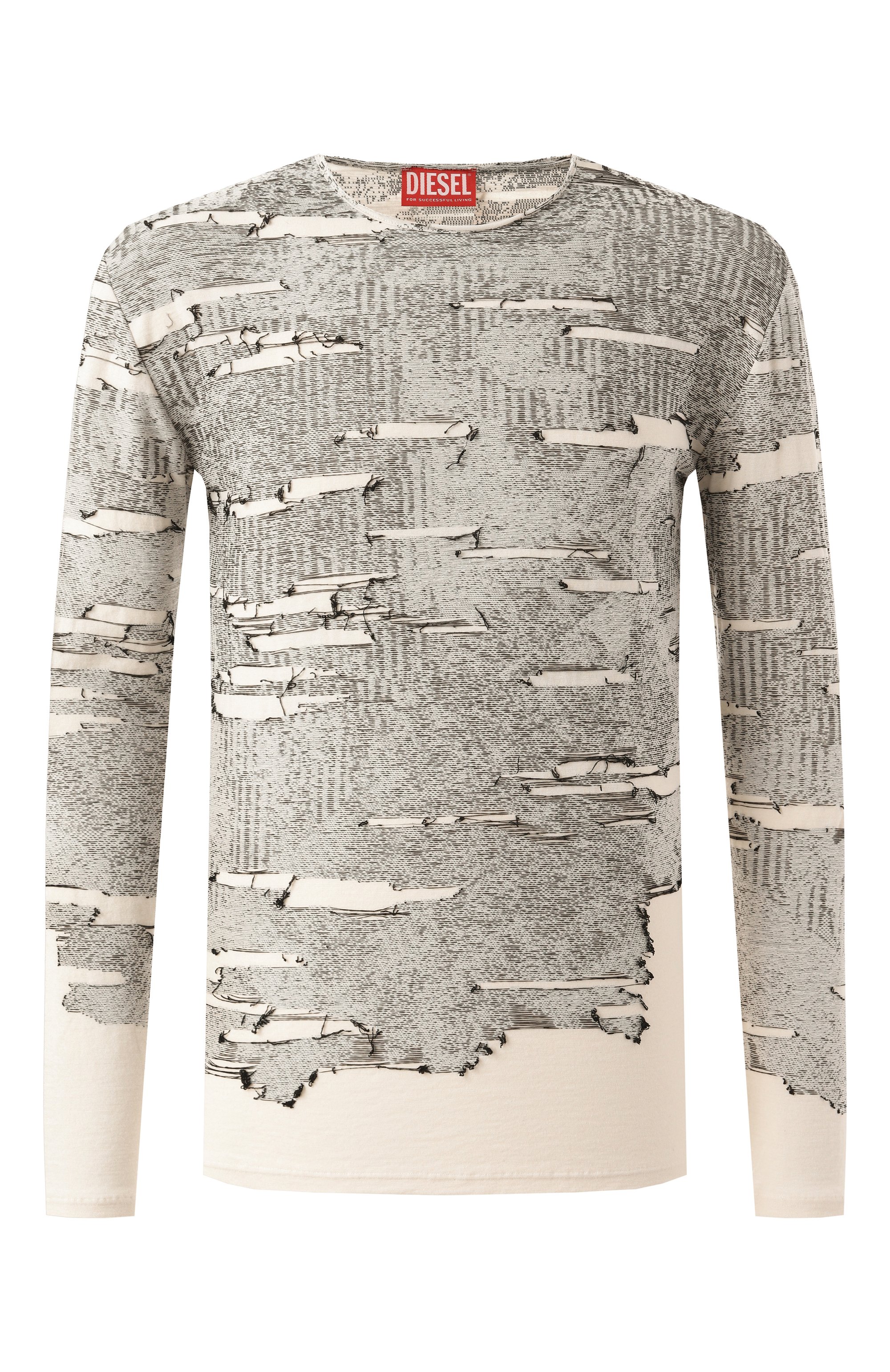 Хлопковый лонгслив DIESEL светло-серого цвета по цене 47700 руб., арт. A18119/0AFBV, фото 1 Хлопковый лонгслив DIESEL, арт. A18119/0AFBV, фото 1