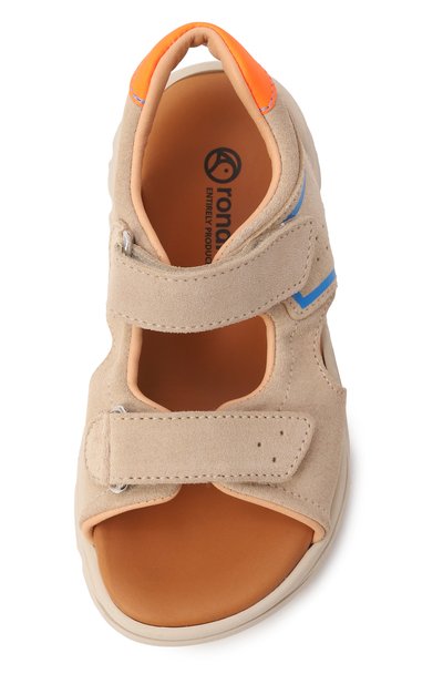 Замшевые сандалии RONDINELLA светло-бежевого цвета по цене 17550 руб., арт. 0917-3R/31-33, фото 4 Замшевые сандалии RONDINELLA, арт. 0917-3R/31-33, фото 4