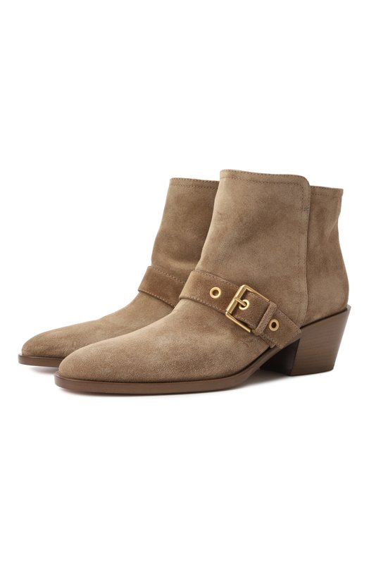 Замшевые ботильоны Gianvito Rossi G05627.45CU0.SUECAML Бежевый G05627.45CU0.SUECAML
