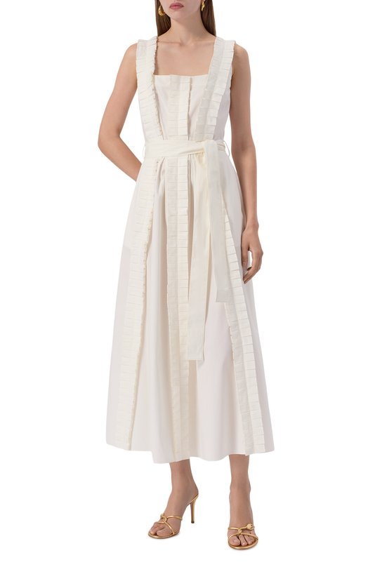 Хлопковое платье Elie Saab D0730NP25/P0017 Белый  D0730NP25/P0017 Фото 3