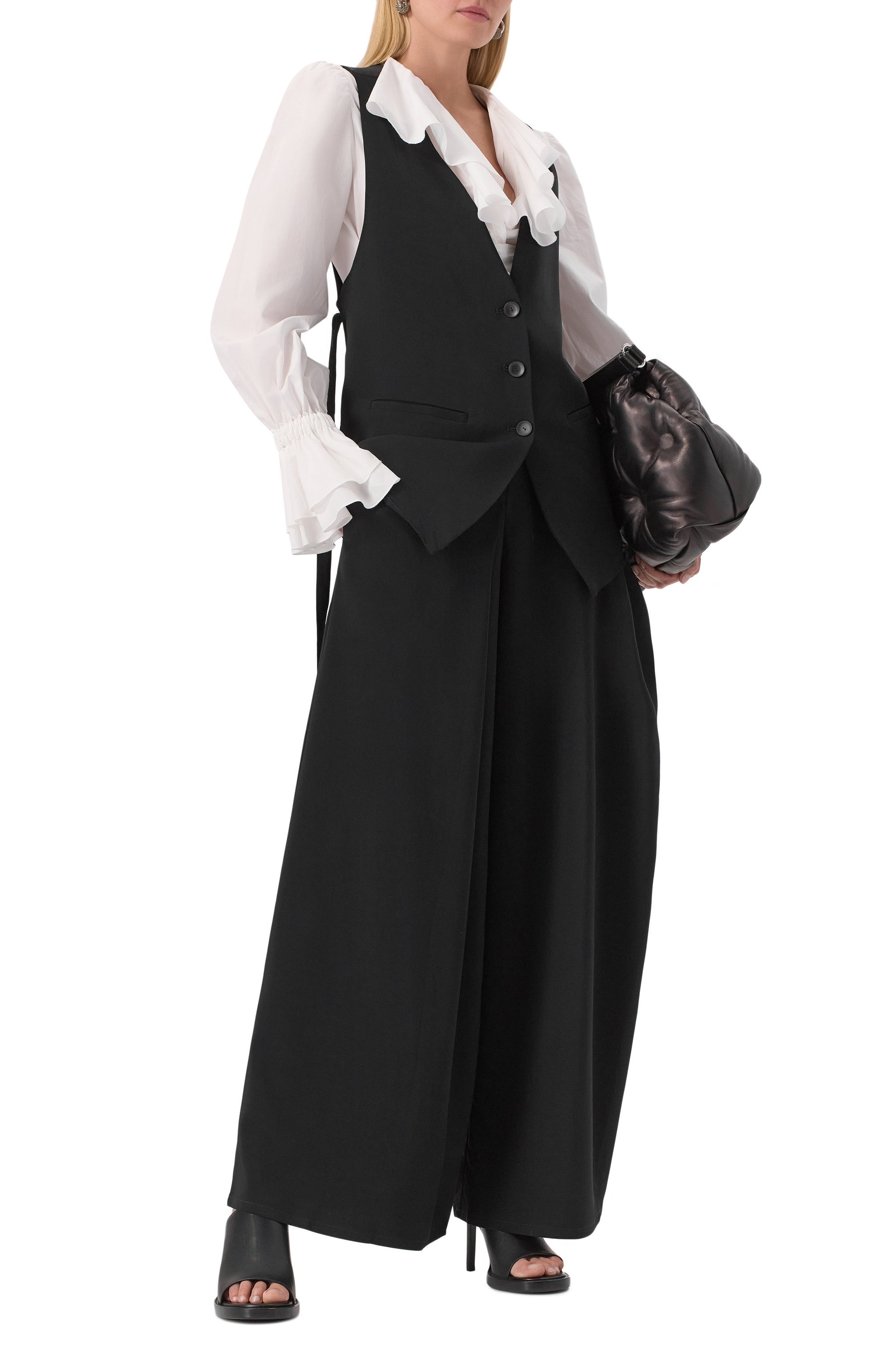 Брюки из вискозы ANDREA YA'AQOV черного цвета по цене 69150 руб., арт. 25WNEW39, фото 2 Брюки из вискозы ANDREA YA'AQOV, арт. 25WNEW39, фото 2