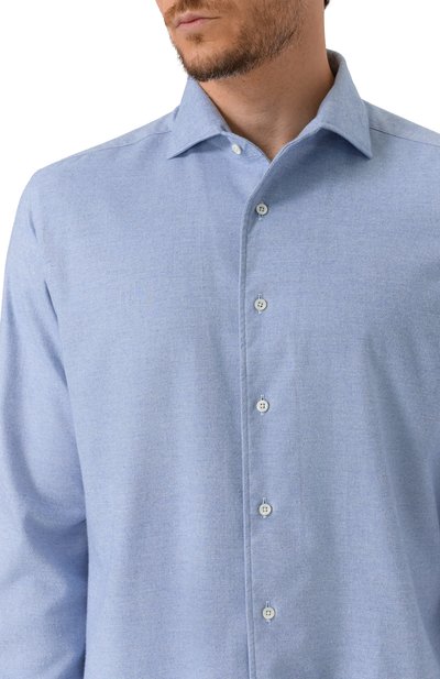 Рубашка из хлопка и кашемира CORNELIANI голубого цвета по цене 46850 руб., арт. 26P156-2611629, фото 5 Рубашка из хлопка и кашемира CORNELIANI, арт. 26P156-2611629, фото 5