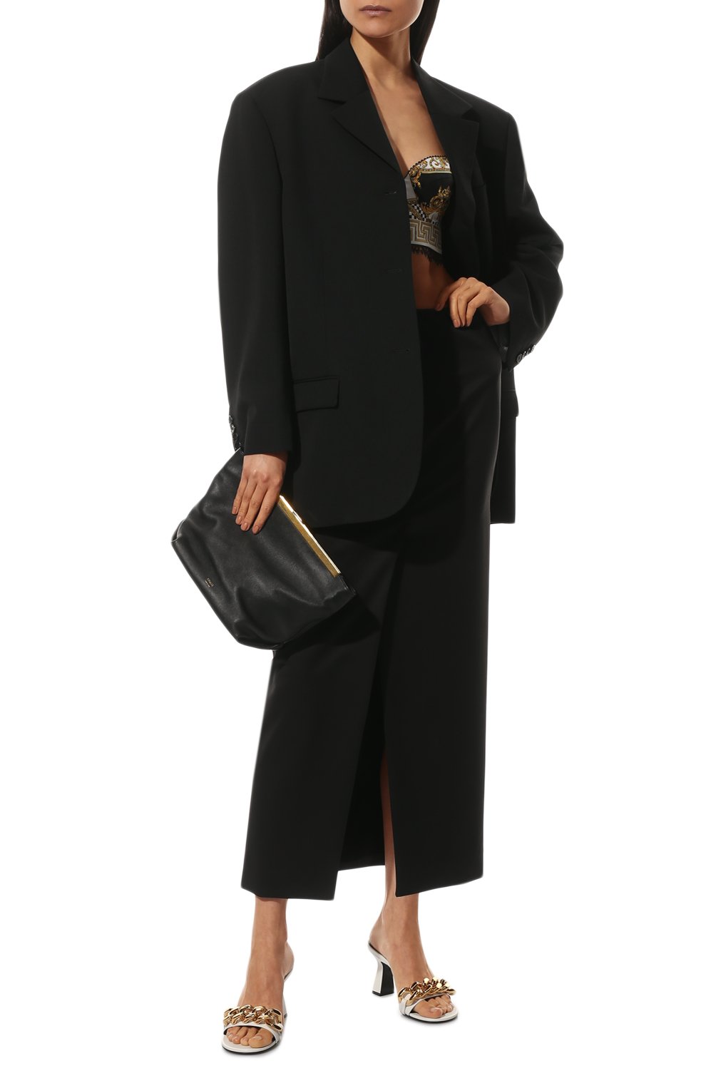 Кожаные мюли medusa chain VERSACE, арт. 1003334/DVT2P, фото 2