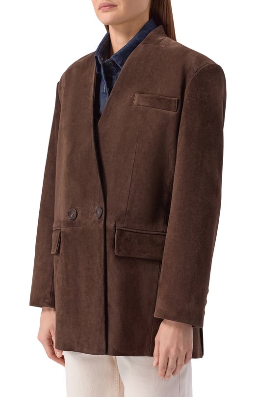 Замшевый жакет Addicted AS1004-1 Коричневый  AS1004-1 Фото 3