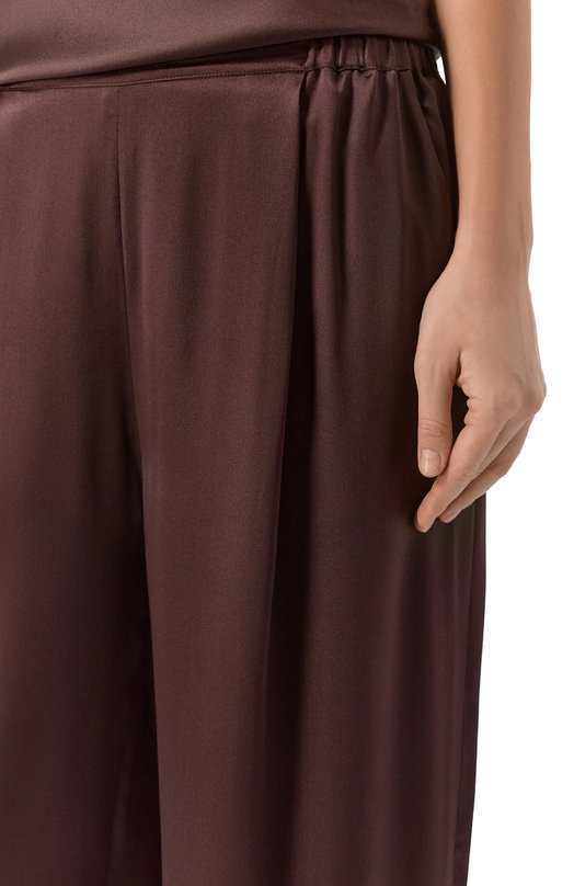 Шелковые брюки Carine Gilson SD0574-S Коричневый  SD0574-S Фото 5