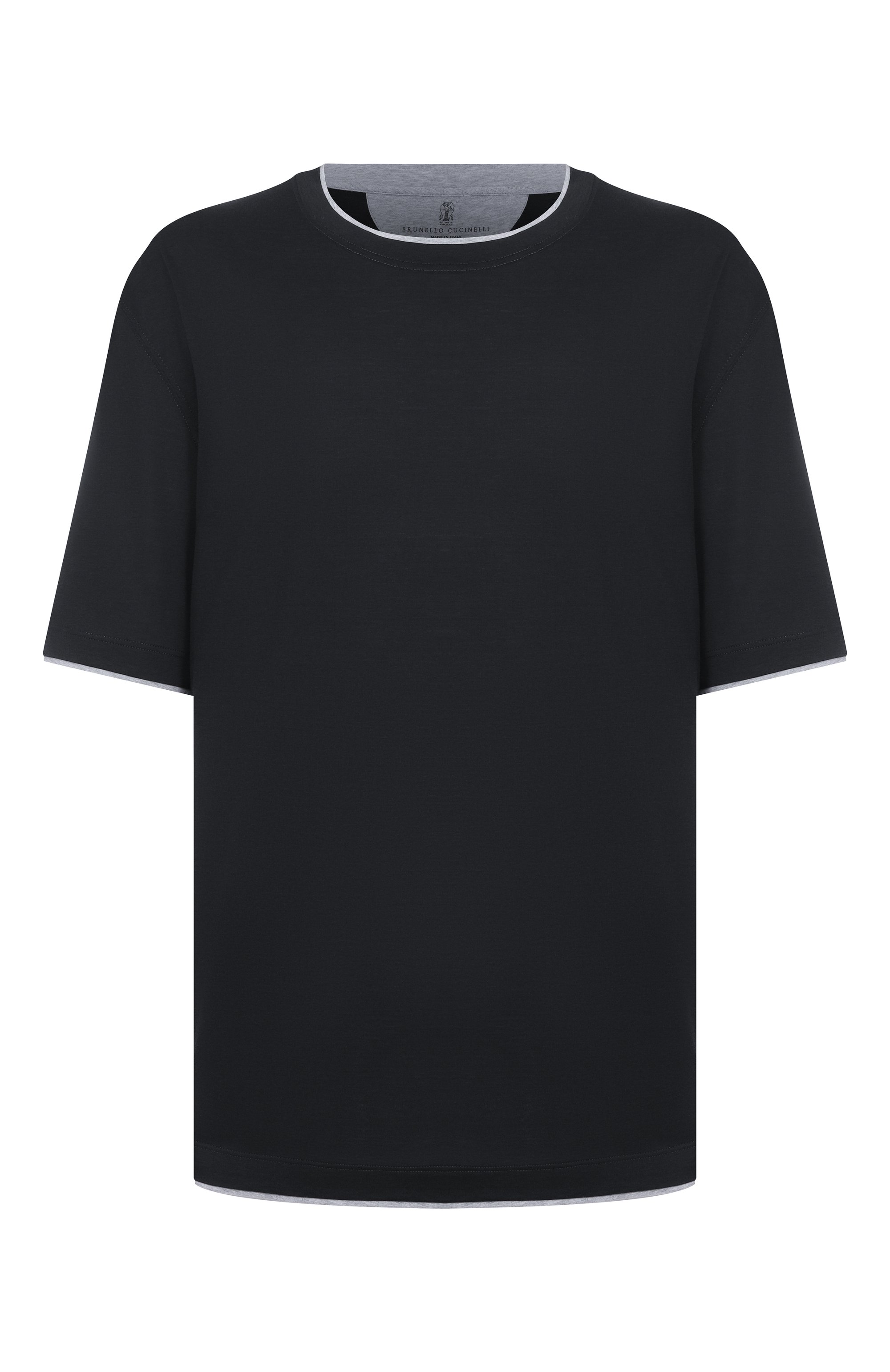 Футболка из шелка и хлопка BRUNELLO CUCINELLI, арт. MH8367427W, фото 1