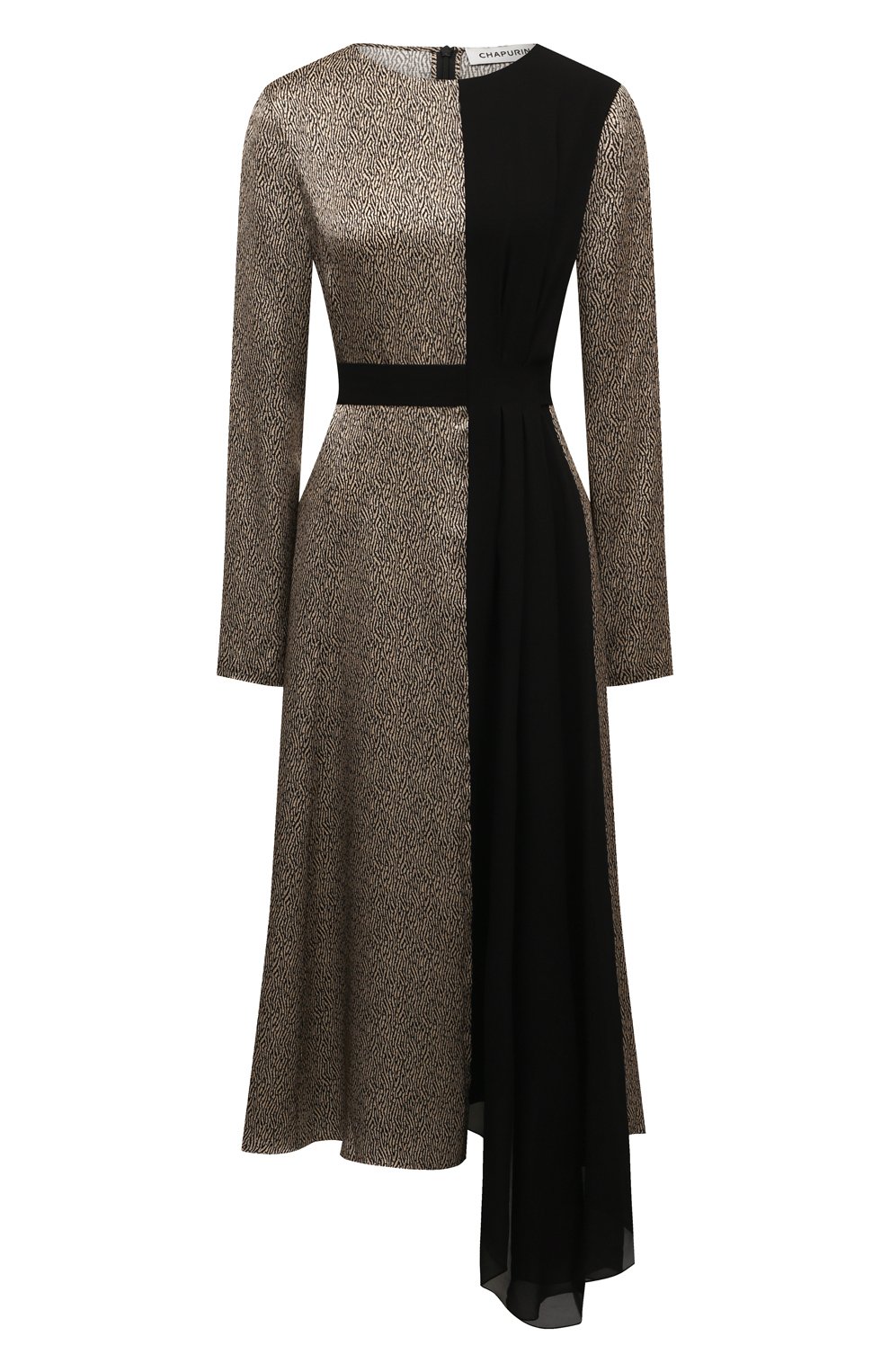 Шелковое платье CHAPURIN золотого цвета по цене 156250 руб., арт. D5/19162/27514-м/FW22-23, фото 1 Шелковое платье CHAPURIN, арт. D5/19162/27514-м/FW22-23, фото 1