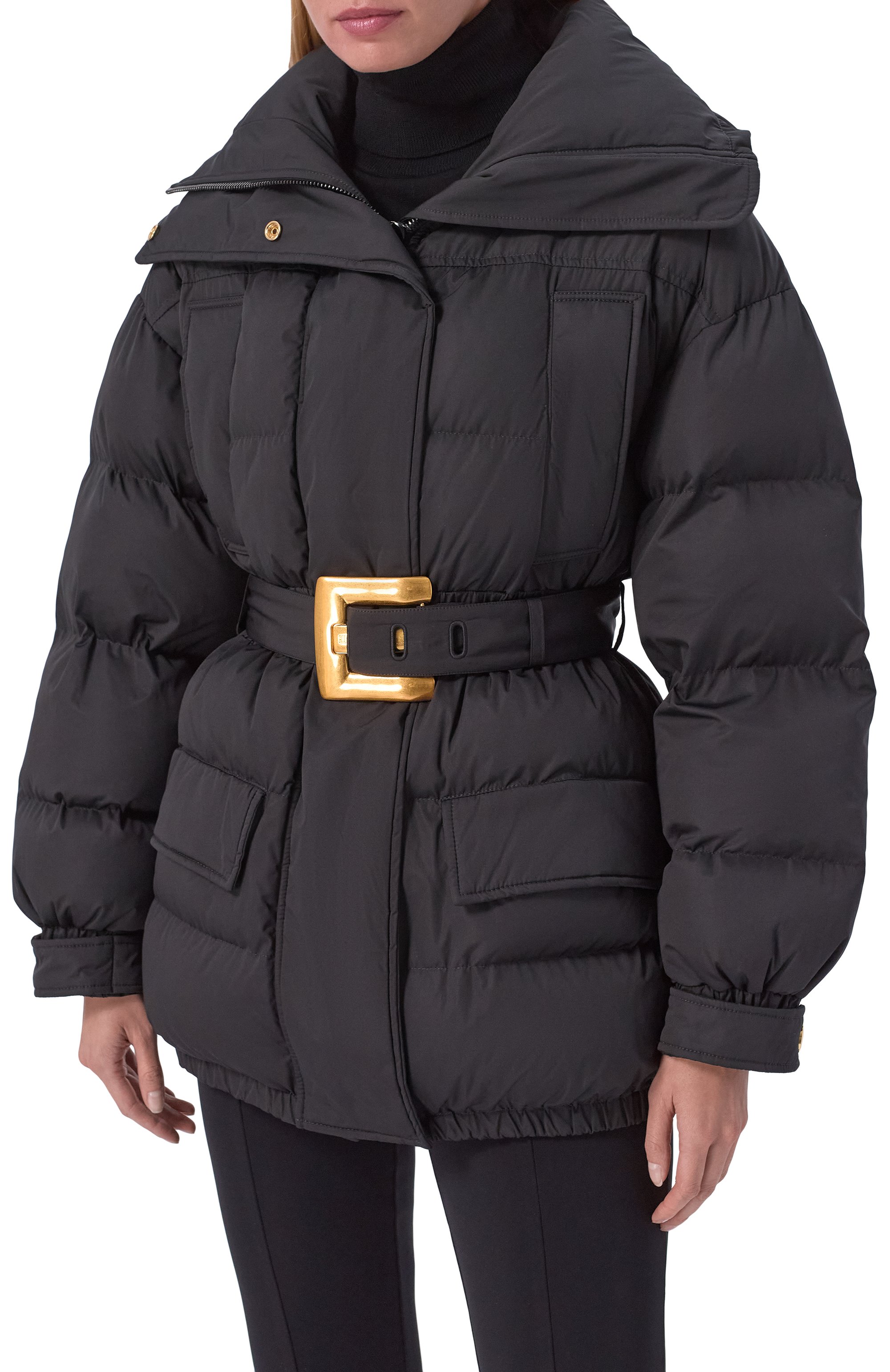 Пуховик BALMAIN черного цвета по цене 299500 руб., арт. HF1TQ040/XK09, фото 3 Пуховик BALMAIN, арт. HF1TQ040/XK09, фото 3