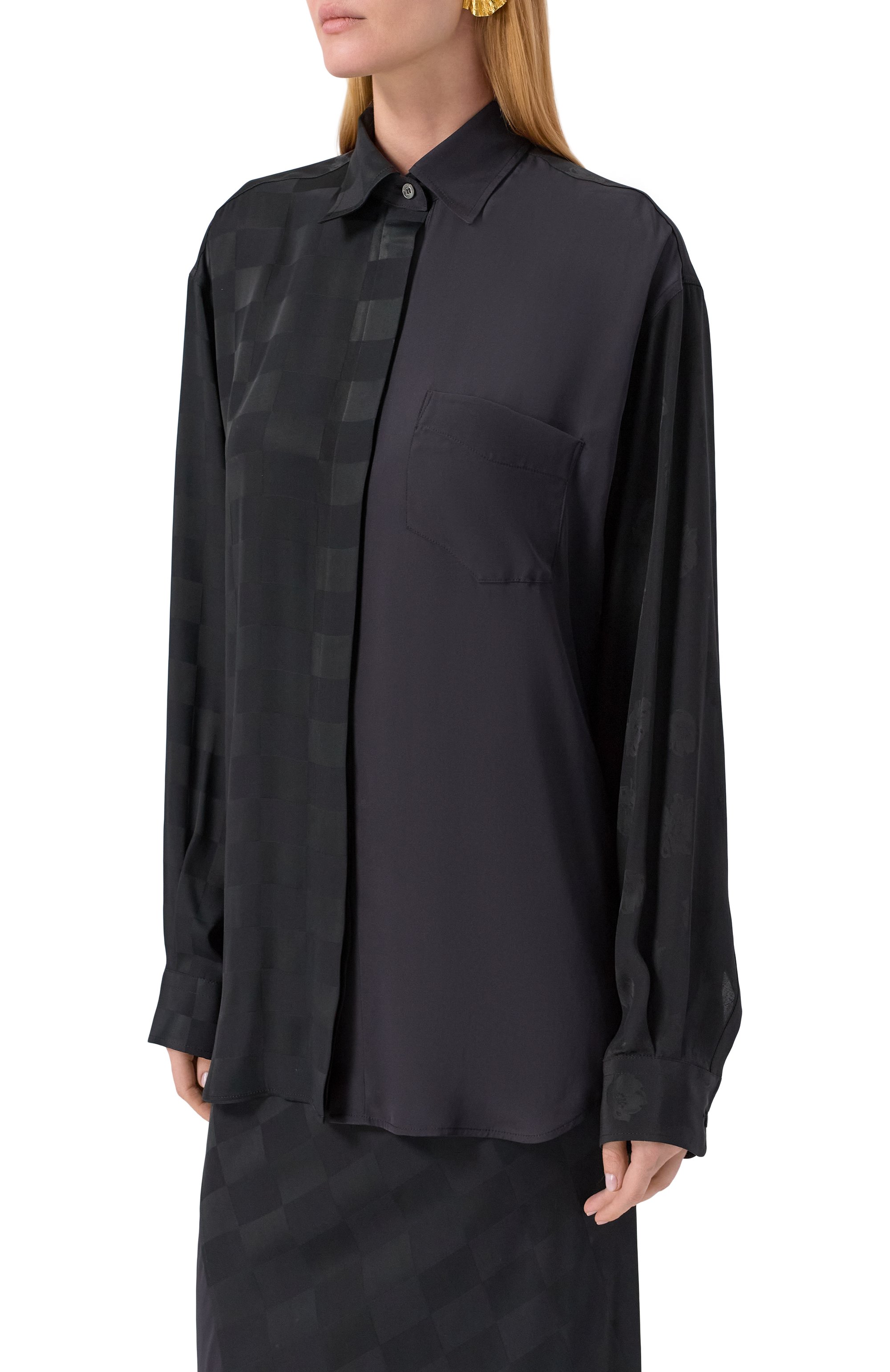 Рубашка из вискозы и шелка MOSCHINO, арт. A0235/5535, фото 3