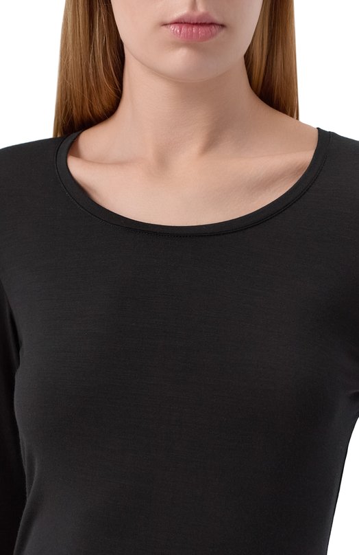 Лонгслив из шерсти и лиоцелла Falke 69055 Чёрный  69055 Фото 5