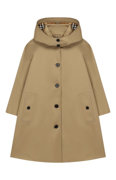 Хлопковый плащ с капюшоном BURBERRY, арт. 8002013, фото 1
