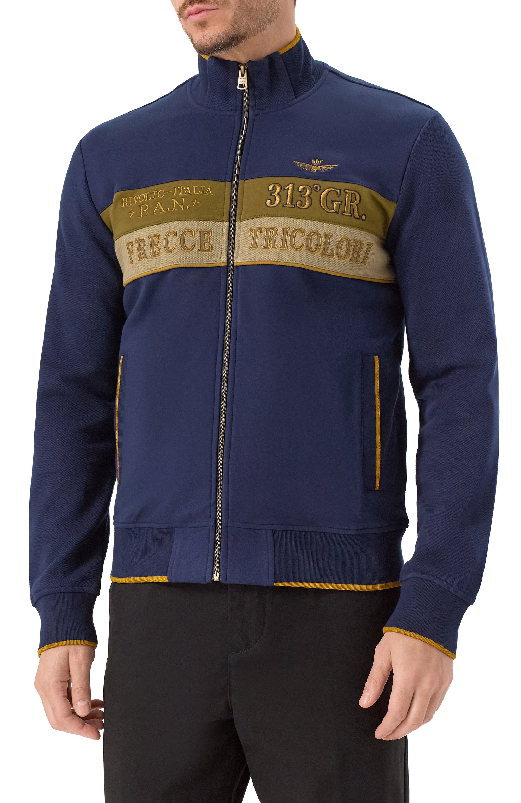 Хлопковый кардиган AERONAUTICA MILITARE темно-синего цвета по цене 31400 руб., арт. FE2066UP00350, фото 3 Хлопковый кардиган AERONAUTICA MILITARE, арт. FE2066UP00350, фото 3