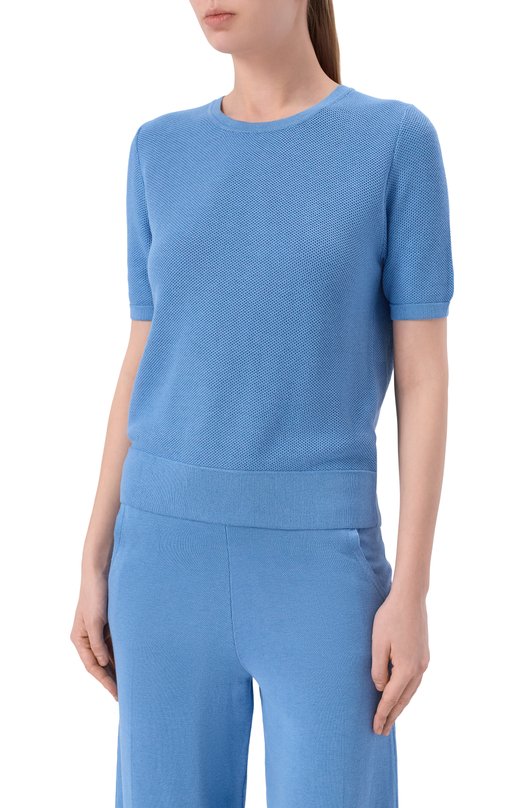 Топ из шелка и хлопка MVST WS61-607MU Голубой  WS61-607MU Фото 3