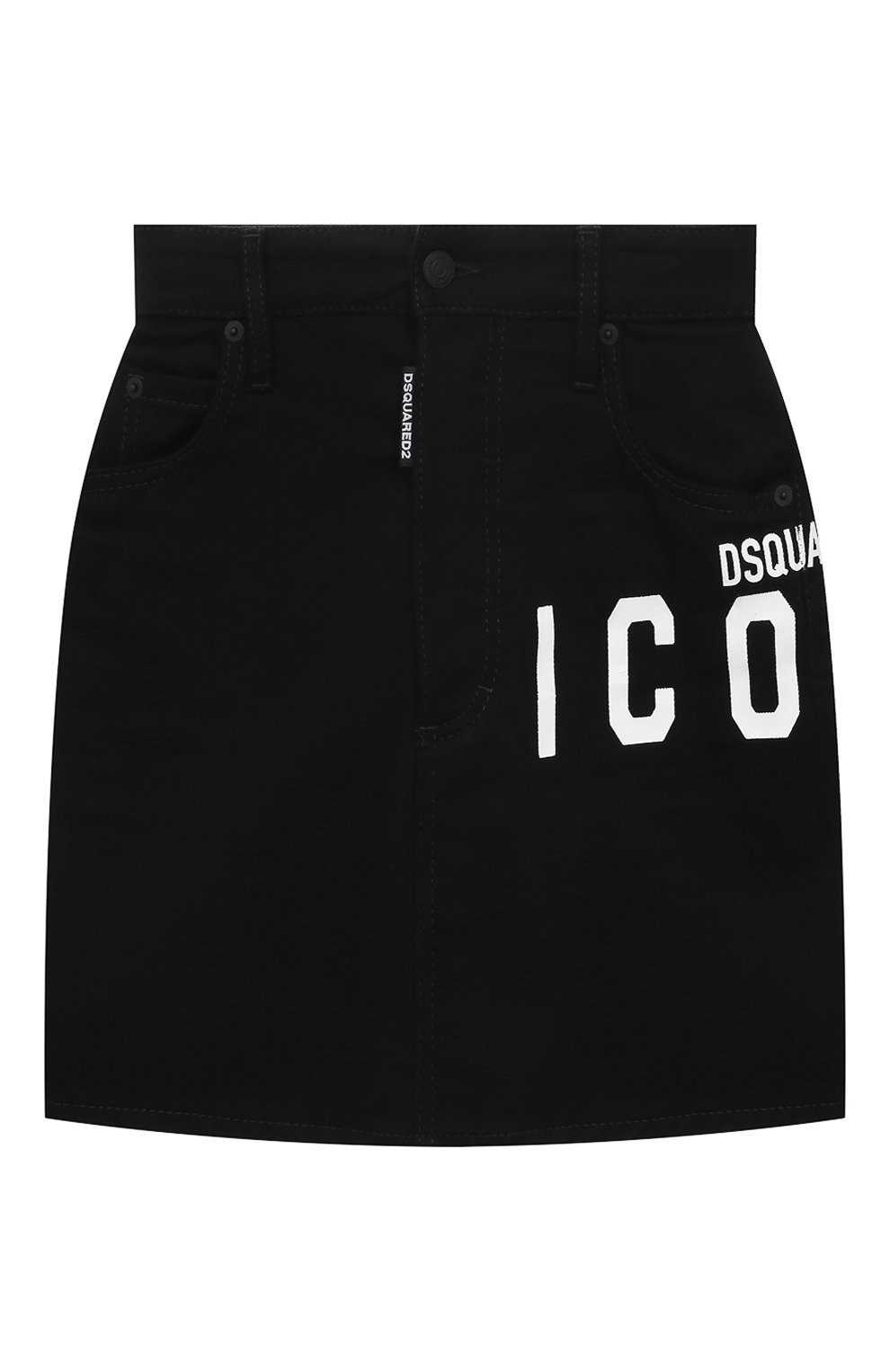 Джинсовая юбка DSQUARED2 черного цвета по цене 37750 руб., арт. S80MA0008/S30564, фото 1 Джинсовая юбка DSQUARED2, арт. S80MA0008/S30564, фото 1