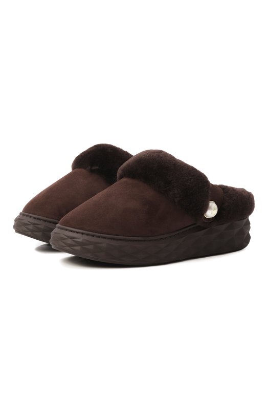Замшевые сабо Diamond Maxi Jimmy Choo DIAM0ND MAXI MULE/F/FUW Коричневый DIAM0ND MAXI MULE/F/FUW