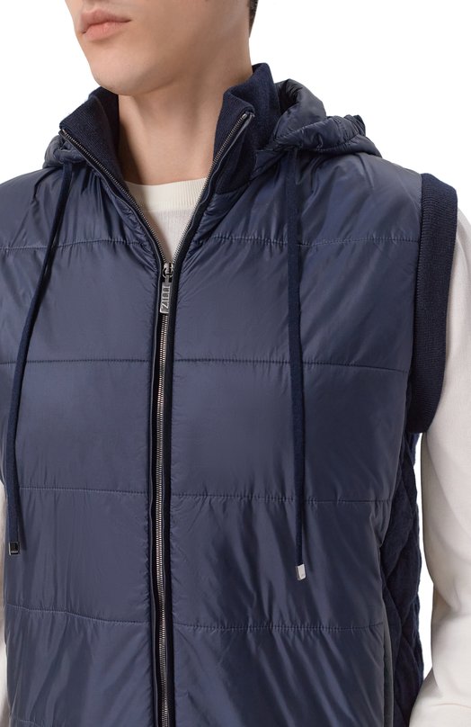 Жилет из шерсти и шелка Zilli KHG001M0295VQUI00_001 Синий  KHG001M0295VQUI00_001 Фото 5