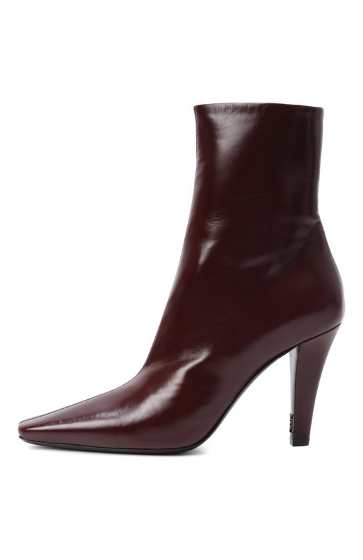 Кожаные ботильоны Jill 95 Saint Laurent 806674/AAEHW Бордовый  806674/AAEHW Фото 4