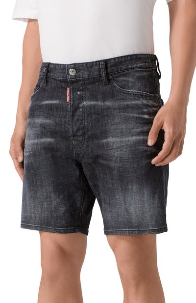 Джинсовые шорты DSQUARED2 темно-серого цвета по цене 48000 руб., арт. S74MU0913/S30357, фото 3 Джинсовые шорты DSQUARED2, арт. S74MU0913/S30357, фото 3