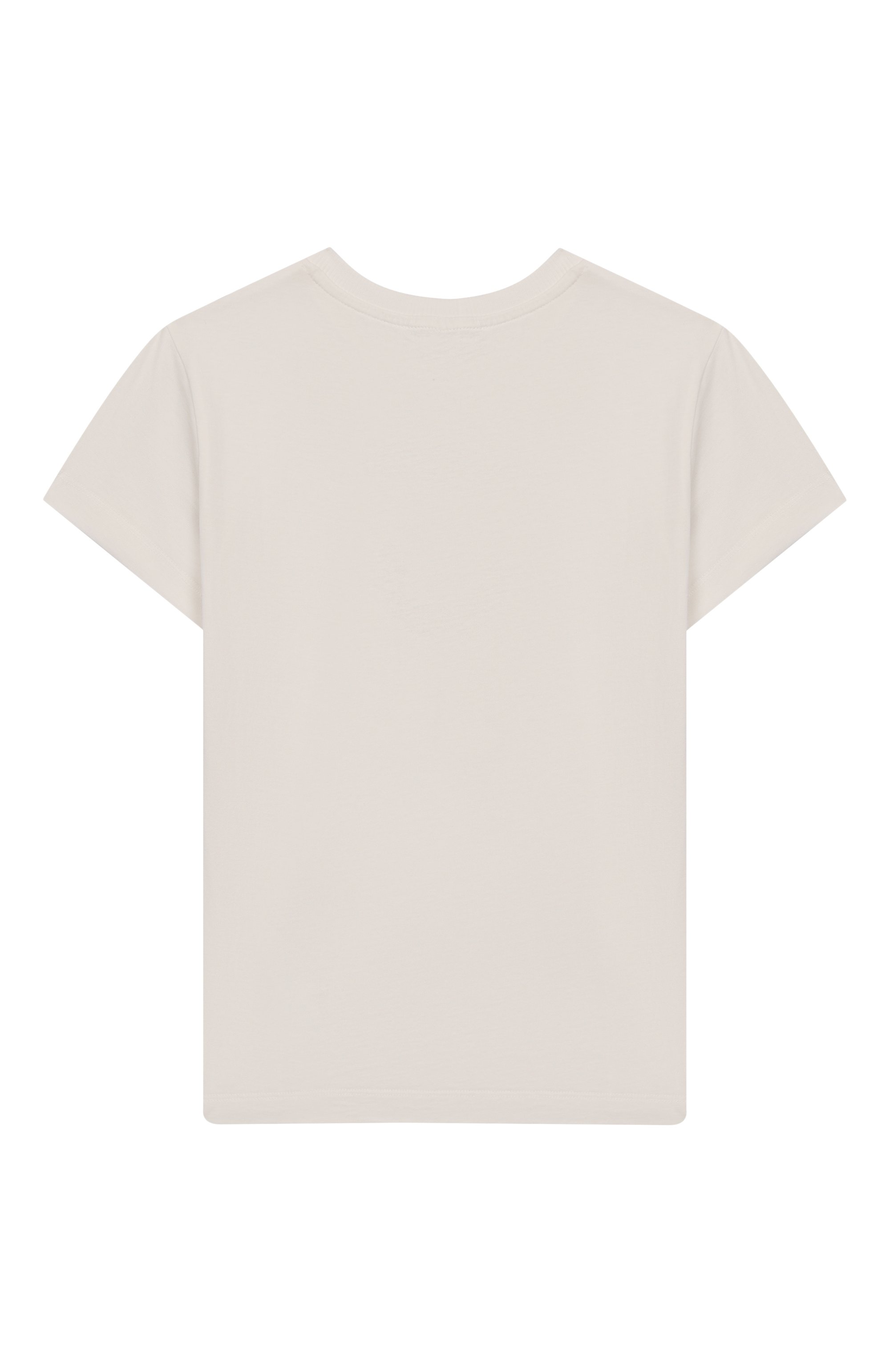 Хлопковая футболка MOSCHINO молочного цвета по цене 11750 руб., арт. HUM05H/LAA01/10-14, фото 2 Хлопковая футболка MOSCHINO, арт. HUM05H/LAA01/10-14, фото 2