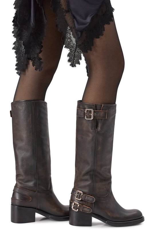 Кожаные сапоги Dakota Chloé CHC25A12ESY Чёрный  CHC25A12ESY Фото 2
